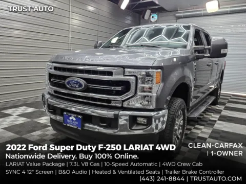 Gray 2022 Ford Super Duty F-250 LARIAT 4WD Crew Cab 7.3L V8 Pickup Truck for sale in Sykesville, MD