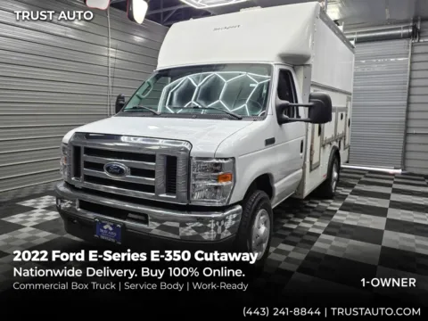 White 2022 Ford E-Series E-350 Cutaway 138''WB 12FT Box Commercial/Utility/Service Truck for sale in Sykesville, MD