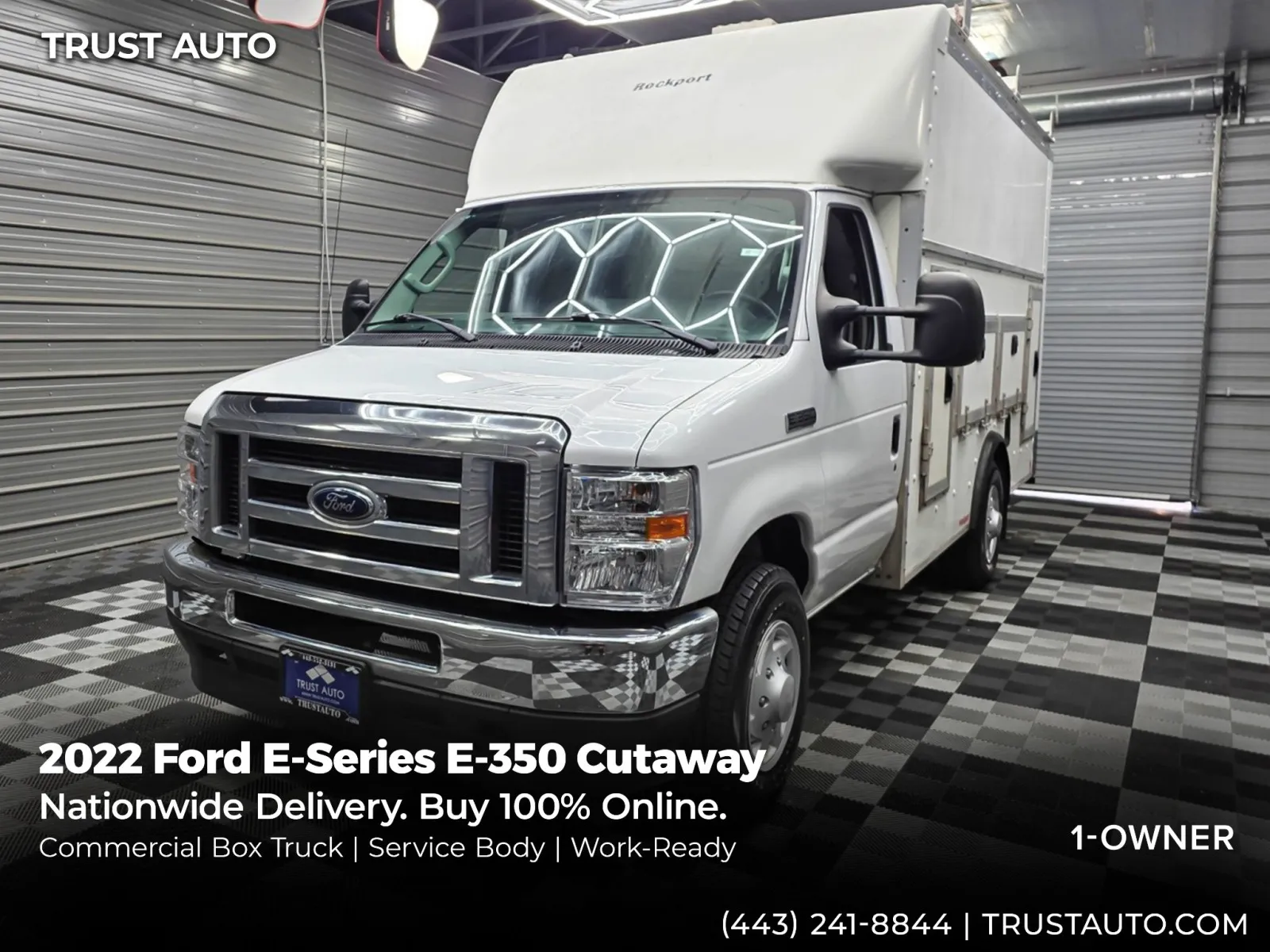 White 2022 Ford E-Series E-350 Cutaway 138''WB 12FT Box Commercial/Utility/Service Truck for sale in Sykesville, MD