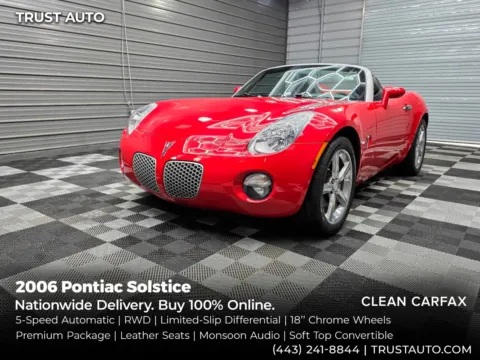 Red 2009 Pontiac Solstice Soft-Top Convertible for sale in Sykesville, MD