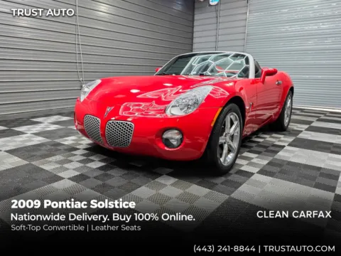 Red 2009 Pontiac Solstice Soft-Top Convertible for sale in Sykesville, MD