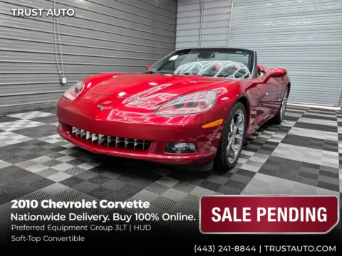Red 2010 Chevrolet Corvette Soft-Top Convertible Sport Coupe w/Preferred Equipment Group 3LT for sale in Sykesville, MD