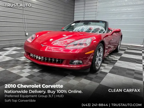 Red 2010 Chevrolet Corvette Soft-Top Convertible Sport Coupe w/Preferred Equipment Group 3LT for sale in Sykesville, MD