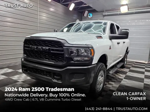 White 2024 Ram 2500 Tradesman 4WD Crew Cab Pickup Truck for sale in Sykesville, MD