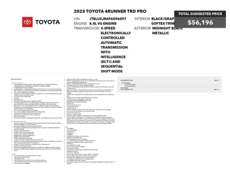 Another view of 2023 Toyota 4Runner TRD Pro SUV for sale in Sykesville, MD at Trust Auto