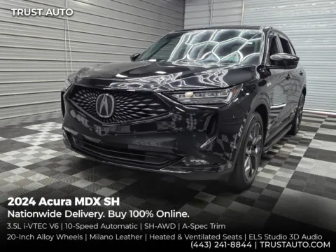 Black 2024 Acura MDX SH AWD Luxury SUV w/A-Spec Package for sale in Sykesville, MD
