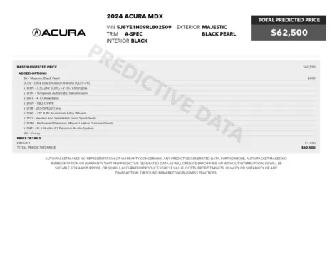 Photos of 2024 Acura MDX SH AWD Luxury SUV w/A-Spec Package for sale in Sykesville, MD at Trust Auto
