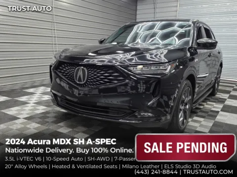 Black 2024 Acura MDX SH A-SPEC AWD 7-Passenger Luxury SUV for sale in Sykesville, MD