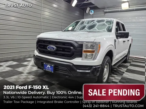 White 2021 Ford F-150 XL 4WD SuperCrew Pickup Truck for sale in Sykesville, MD