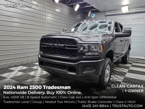 Gray 2024 Ram 2500 Tradesman 4WD Crew Cab Pickup Truck for sale in Sykesville, MD