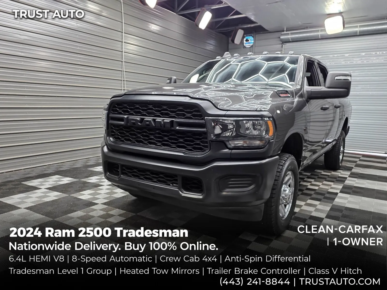Gray 2024 Ram 2500 Tradesman 4WD Crew Cab Pickup Truck for sale in Sykesville, MD