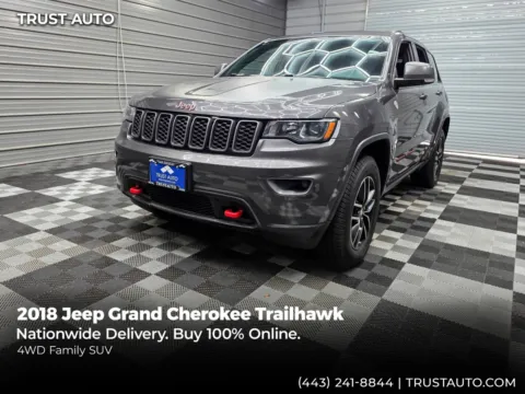 Gray 2018 Jeep Grand Cherokee Trailhawk 4WD SUV for sale in Sykesville, MD