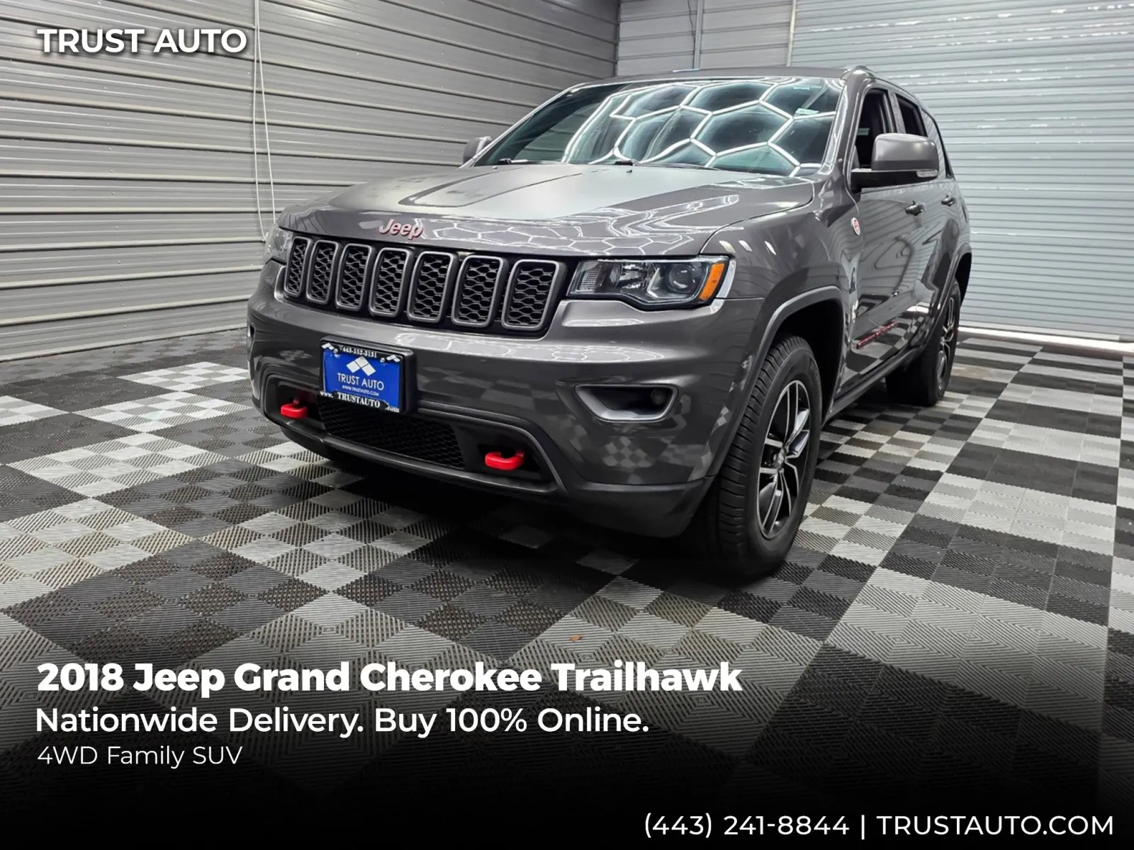 Gray 2018 Jeep Grand Cherokee Trailhawk 4WD SUV for sale in Sykesville, MD
