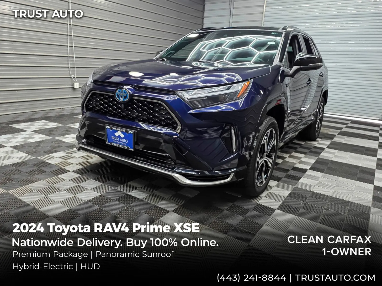 Blue 2024 Toyota RAV4 Prime XSE AWD Hybrid-Electric SUV w/Premium Pkg for sale in Sykesville, MD