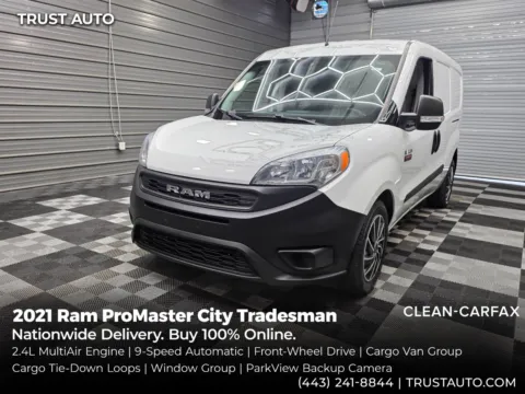 White 2021 Ram ProMaster City Tradesman Cargo Minivan/Van for sale in Sykesville, MD