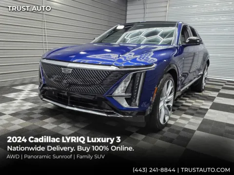 Blue 2024 Cadillac LYRIQ Luxury 3 AWD Electric SUV for sale in Sykesville, MD