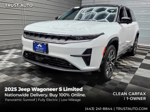 White 2025 Jeep Wagoneer S Limited AWD Electric Luxury SUV for sale in Sykesville, MD