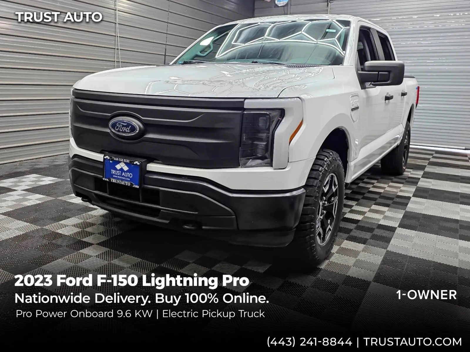 White 2023 Ford F-150 Lightning Pro 4WD SuperCrew Electric Pickup Truck for sale in Sykesville, MD