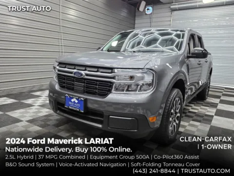 Gray 2024 Ford Maverick LARIAT Super Crew Hybrid Pickup Truck for sale in Sykesville, MD