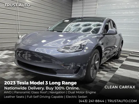 Silver 2023 Tesla Model 3 Long Range AWD Electric Sedan for sale in Sykesville, MD