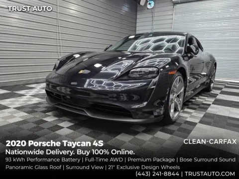 Black 2020 Porsche Taycan 4S AWD Luxury Sedan w/Premium Pkg for sale in Sykesville, MD