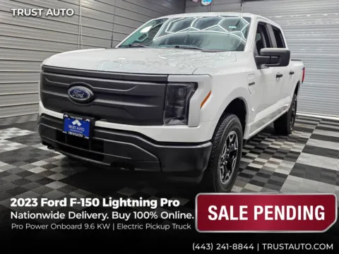 White 2023 Ford F-150 Lightning Pro 4WD SuperCrew Electric Pickup Truck for sale in Sykesville, MD