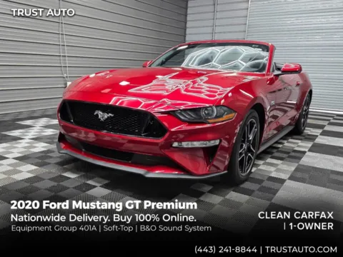 Red 2020 Ford Mustang GT Premium Soft-Top Luxury Convertible w/Equipment Group 401A for sale in Sykesville, MD