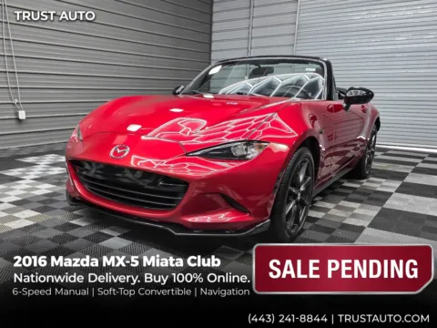 Red 2016 Mazda MX-5 Miata Club 6-Speed Manual Soft-Top Convertible for sale in Sykesville, MD