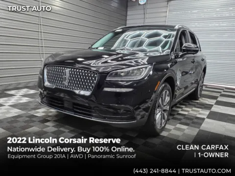 Black 2022 Lincoln Corsair Reserve AWD Luxury SUV for sale in Sykesville, MD