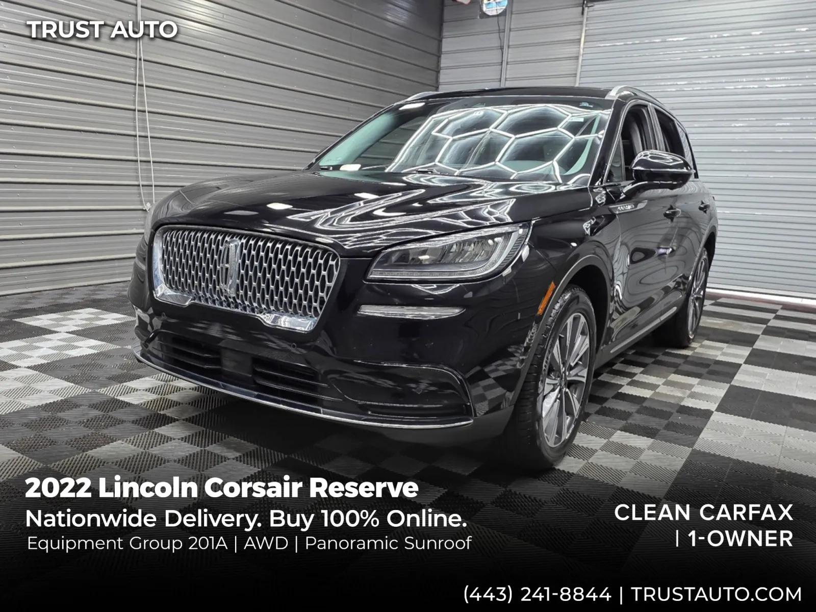 Black 2022 Lincoln Corsair Reserve AWD Luxury SUV for sale in Sykesville, MD