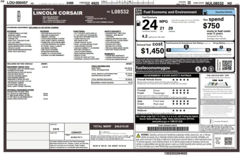 Another view of 2022 Lincoln Corsair Reserve AWD Luxury SUV for sale in Sykesville, MD at Trust Auto