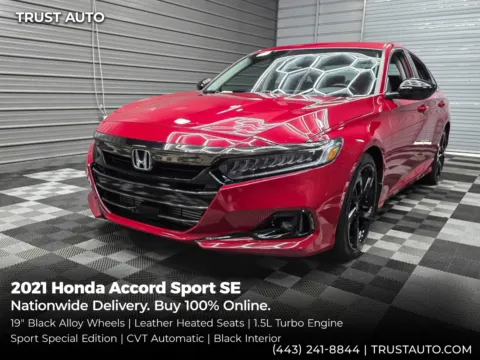 Red 2021 Honda Accord Sport SE Sedan for sale in Sykesville, MD