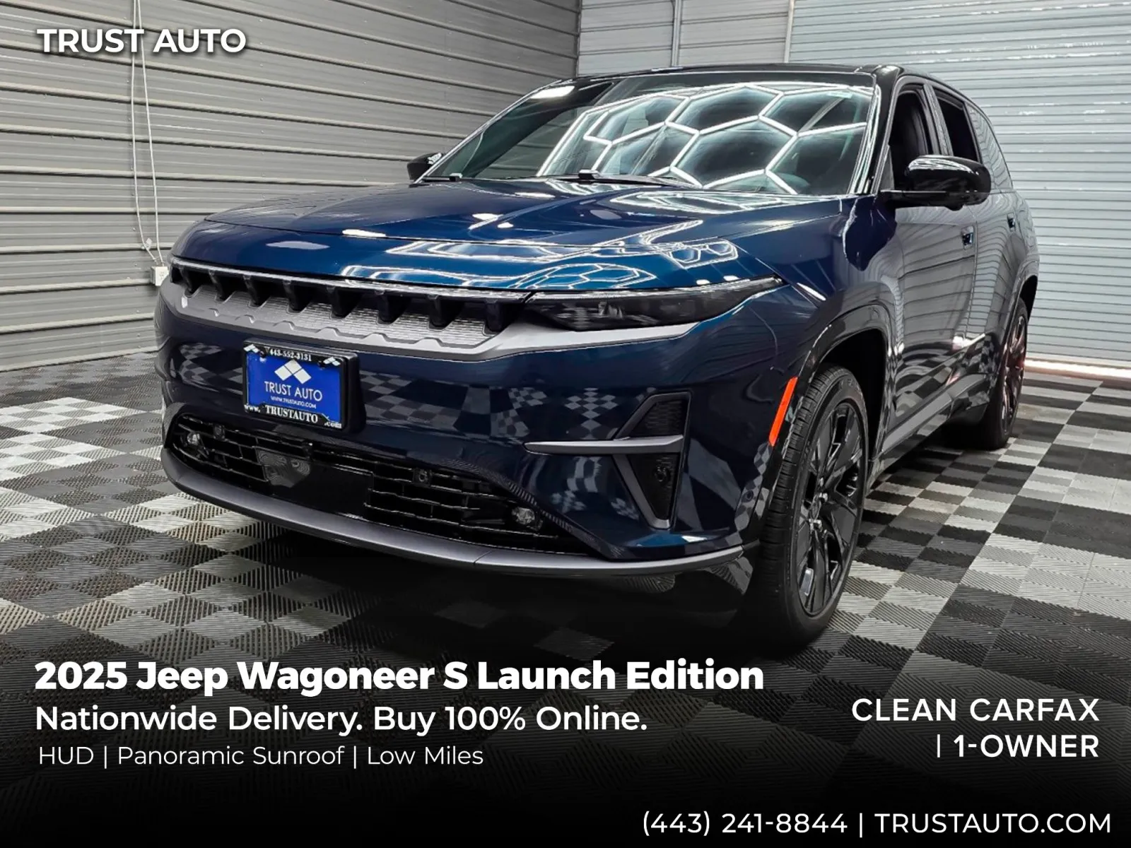 Blue 2025 Jeep Wagoneer S Launch Edition AWD Electric SUV for sale in Sykesville, MD