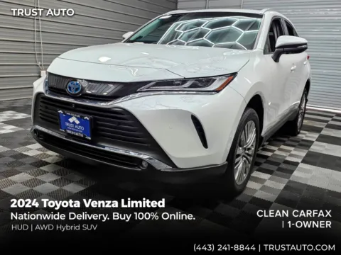 White 2024 Toyota Venza Limited AWD Hybrid SUV for sale in Sykesville, MD
