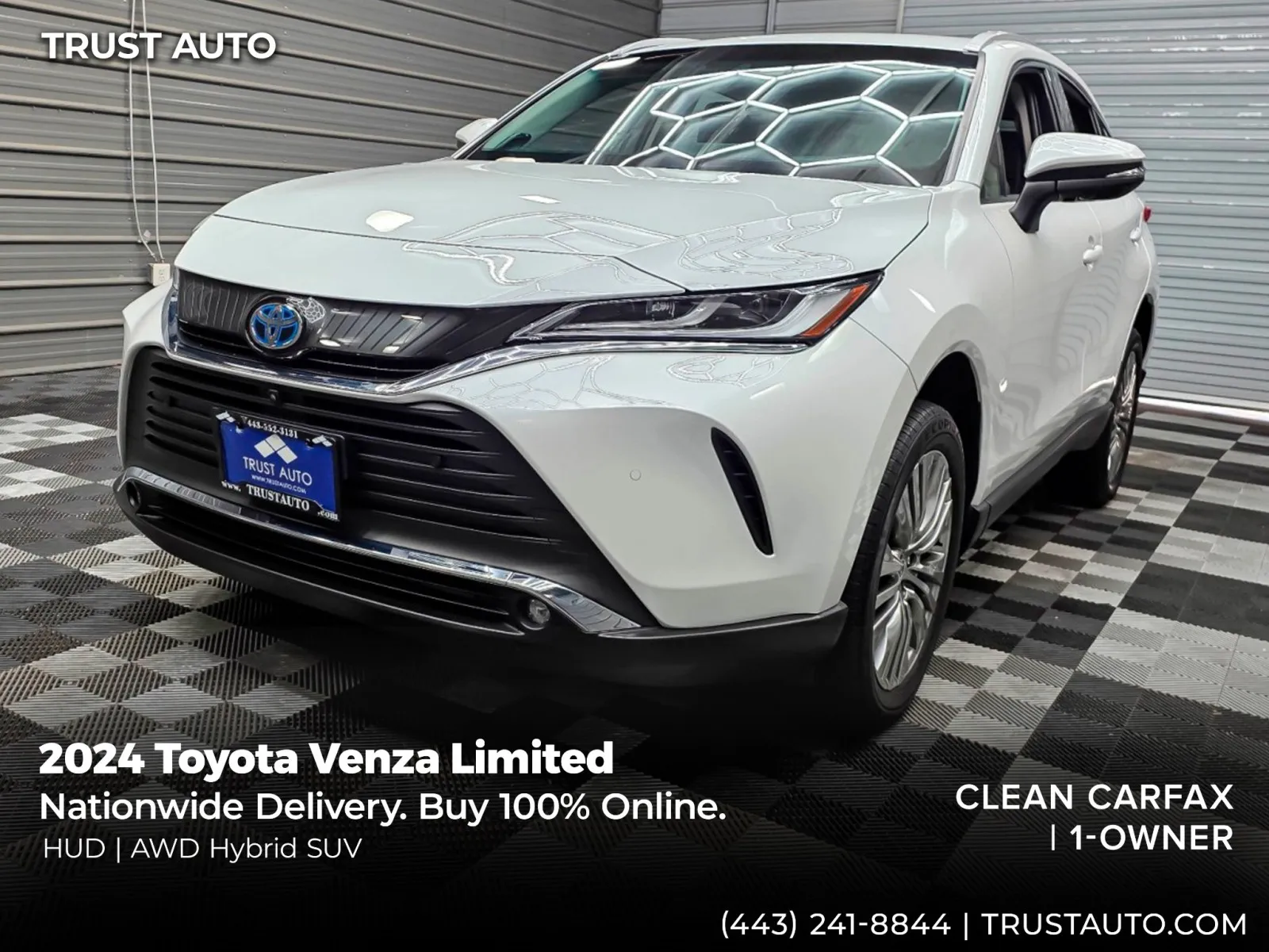 White 2024 Toyota Venza Limited AWD Hybrid SUV for sale in Sykesville, MD