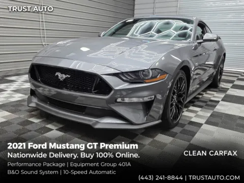 Gray 2021 Ford Mustang GT Premium Coupe w/Performance Pkg for sale in Sykesville, MD