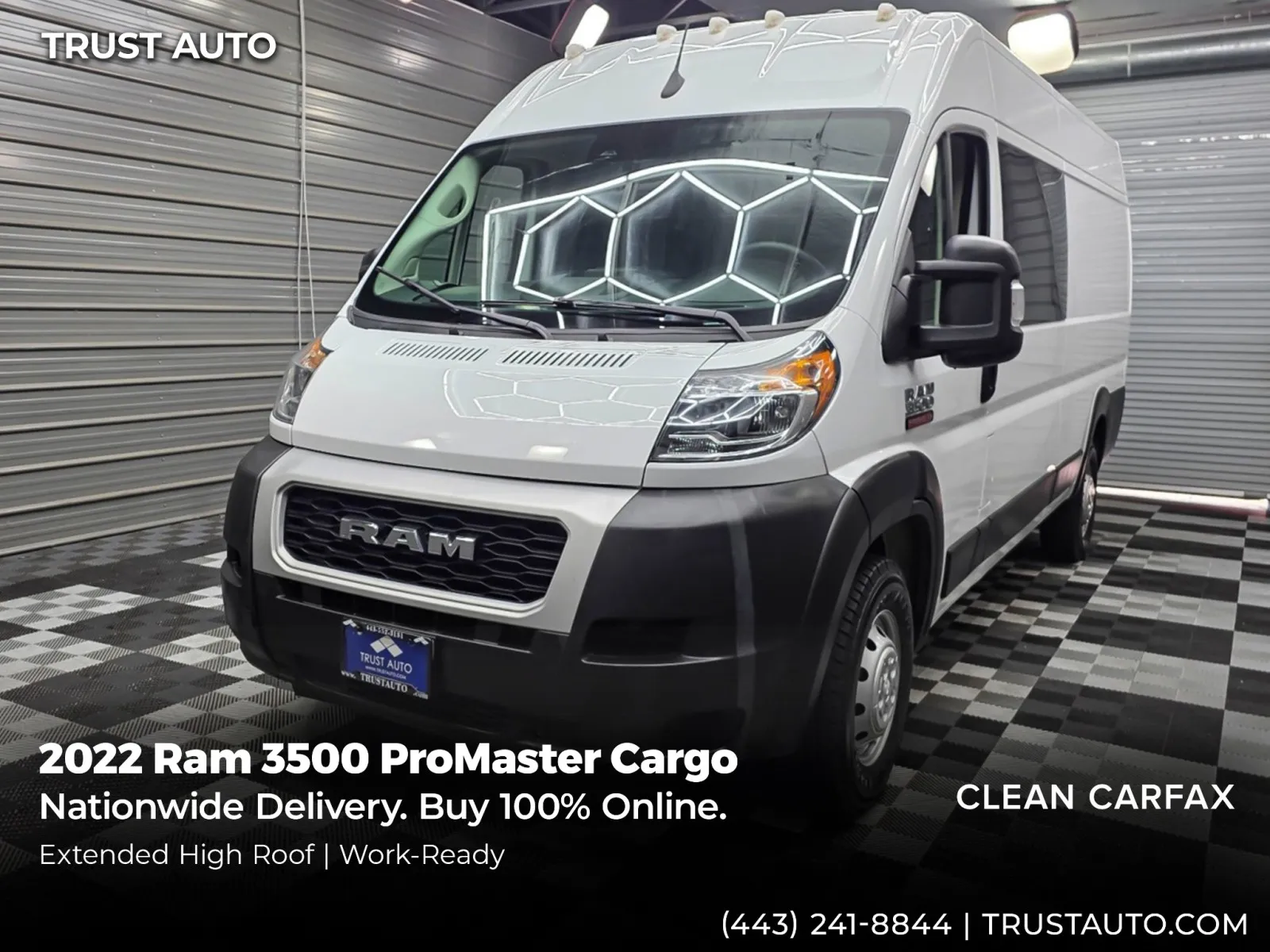 White 2022 Ram 3500 ProMaster Cargo 159''WB Extended High Roof Minivan/Van for sale in Sykesville, MD
