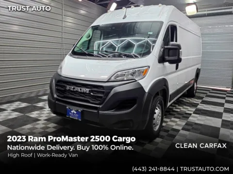 White 2023 Ram ProMaster 2500 Cargo 159''WB High Roof Minivan/Van for sale in Sykesville, MD