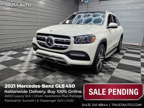 White 2021 Mercedes-Benz GLS 450 4MATIC AWD 6-Passenger Luxury SUV w/Driver Assistance Pl for sale in Sykesville, MD