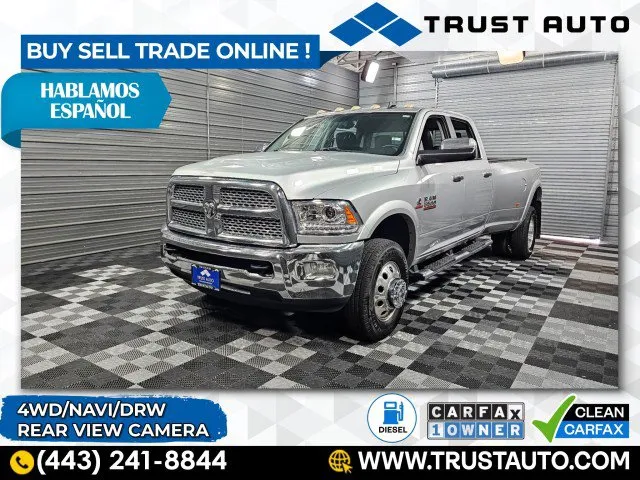 2015 Ram 3500 DRW Laramie 4WD Crew Cab Dually Cummins Diesel Pickup Truck for sale in Sykesville, MD