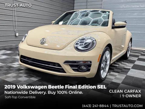 Beige 2019 Volkswagen Beetle Final Edition SEL Soft-Top Convertible for sale in Sykesville, MD