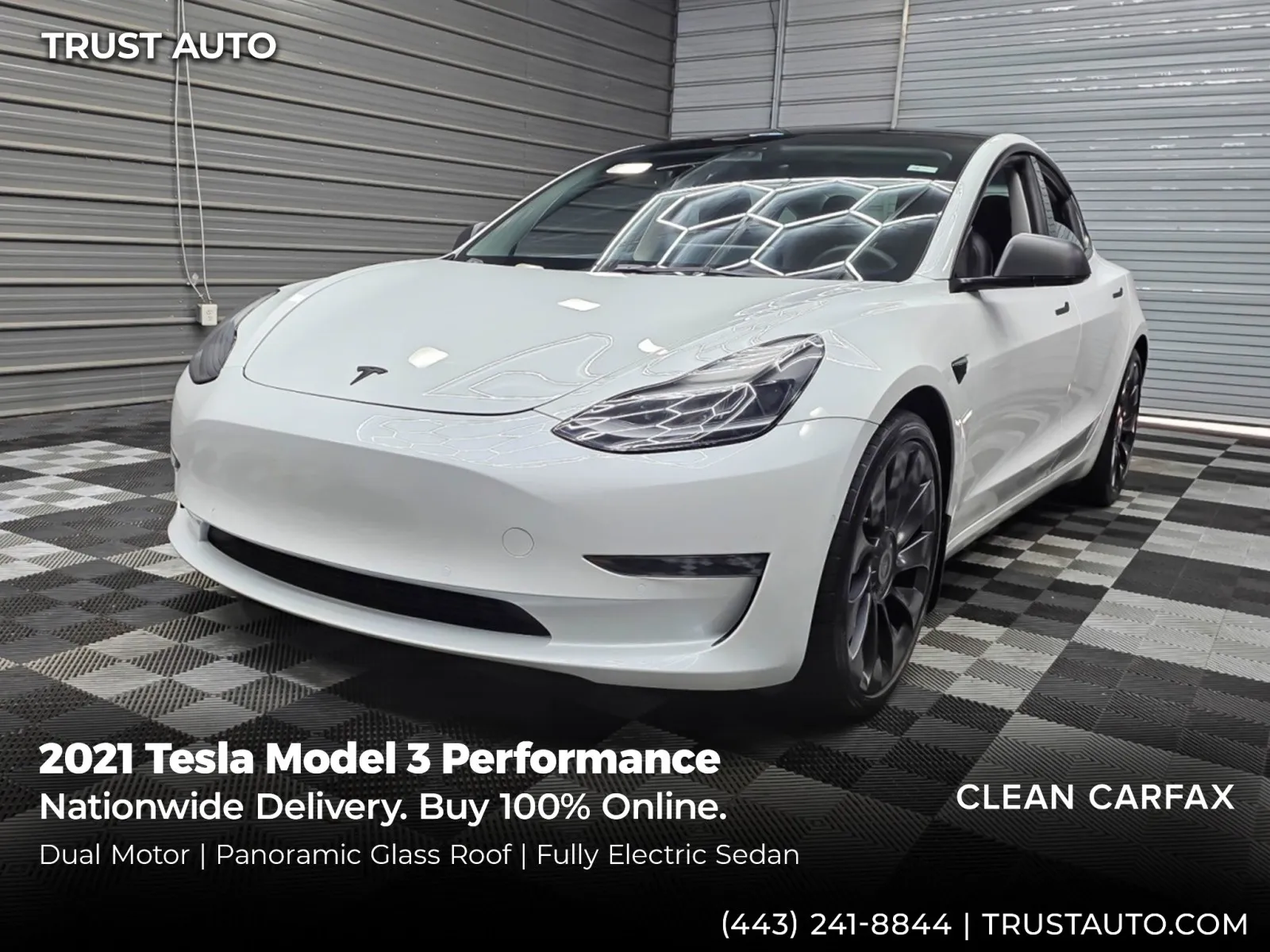 White 2021 Tesla Model 3 Performance AWD Dual Motor Electric Luxury Sedan for sale in Sykesville, MD