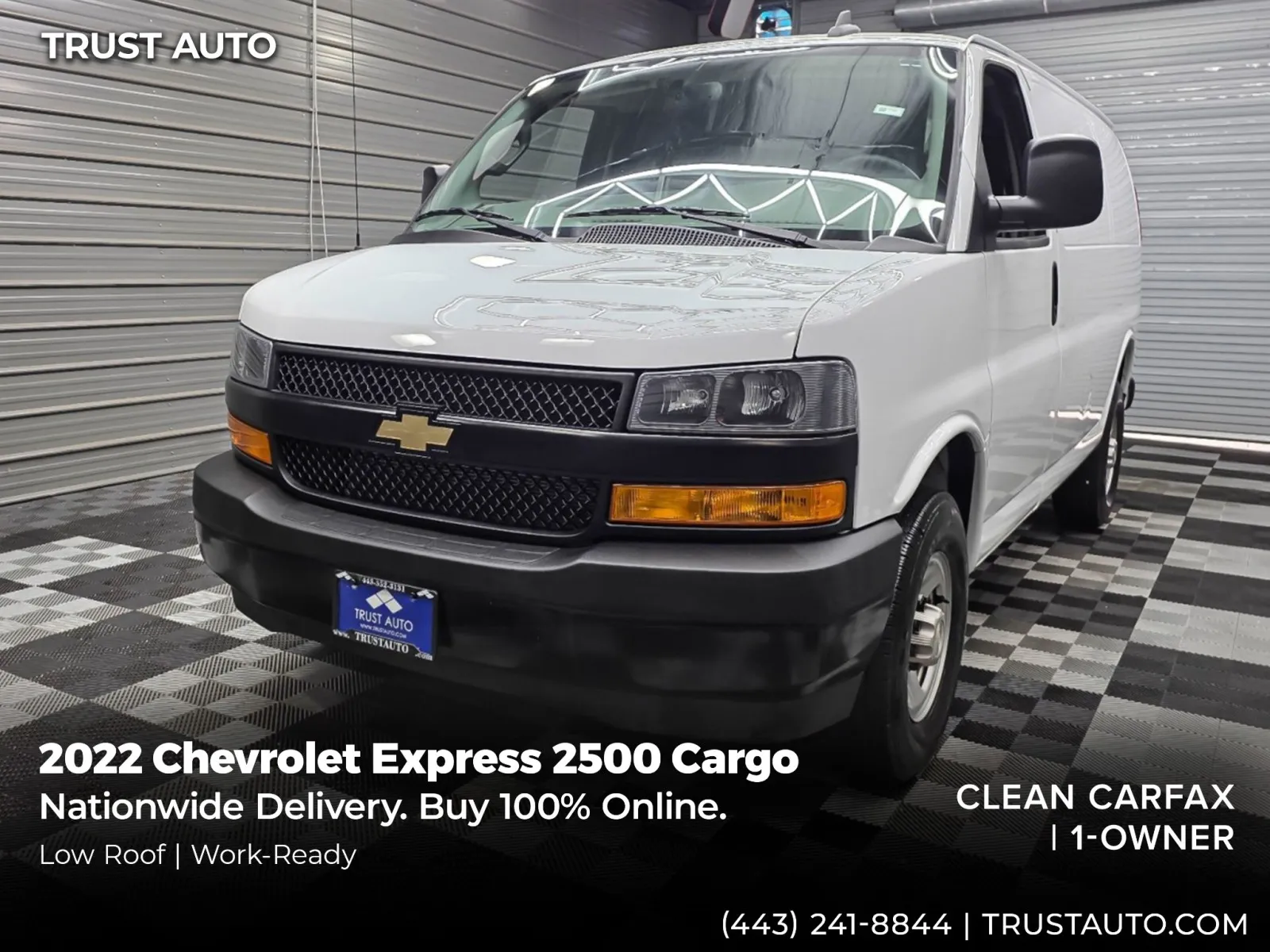 White 2022 Chevrolet Express 2500 Cargo 135''WB Low Roof Minivan/Van for sale in Sykesville, MD