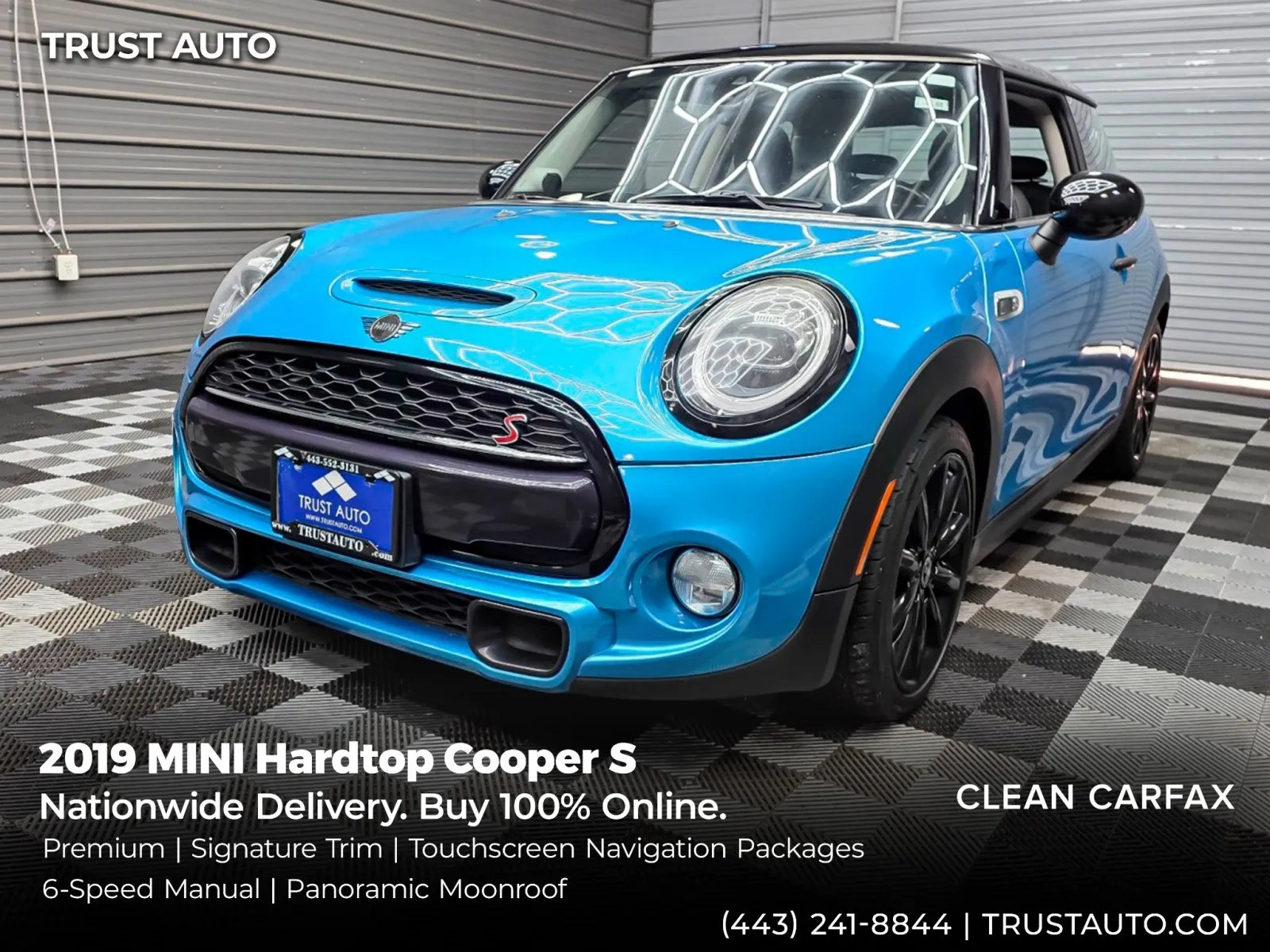 Blue 2019 MINI Hardtop 2 Door Cooper S 6-Speed Manual Hatchback w/Signature Trim for sale in Sykesville, MD