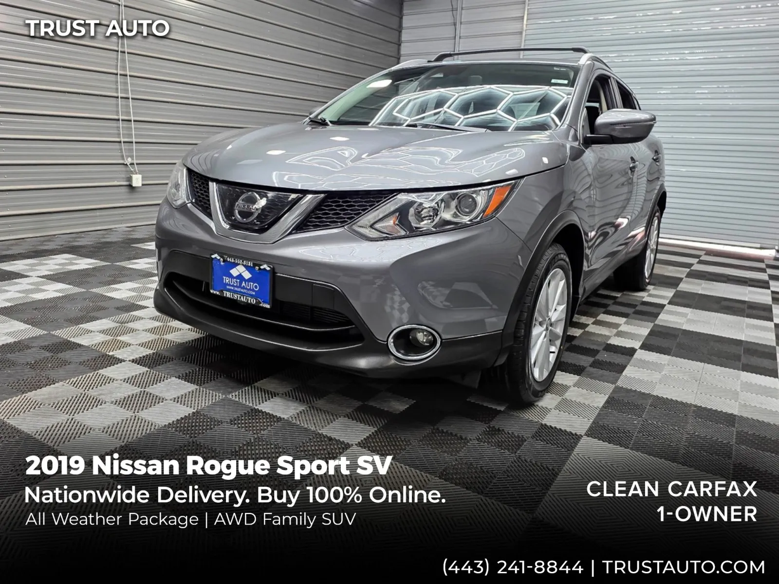 Gray 2019 Nissan Rogue Sport SV AWD SUV for sale in Sykesville, MD