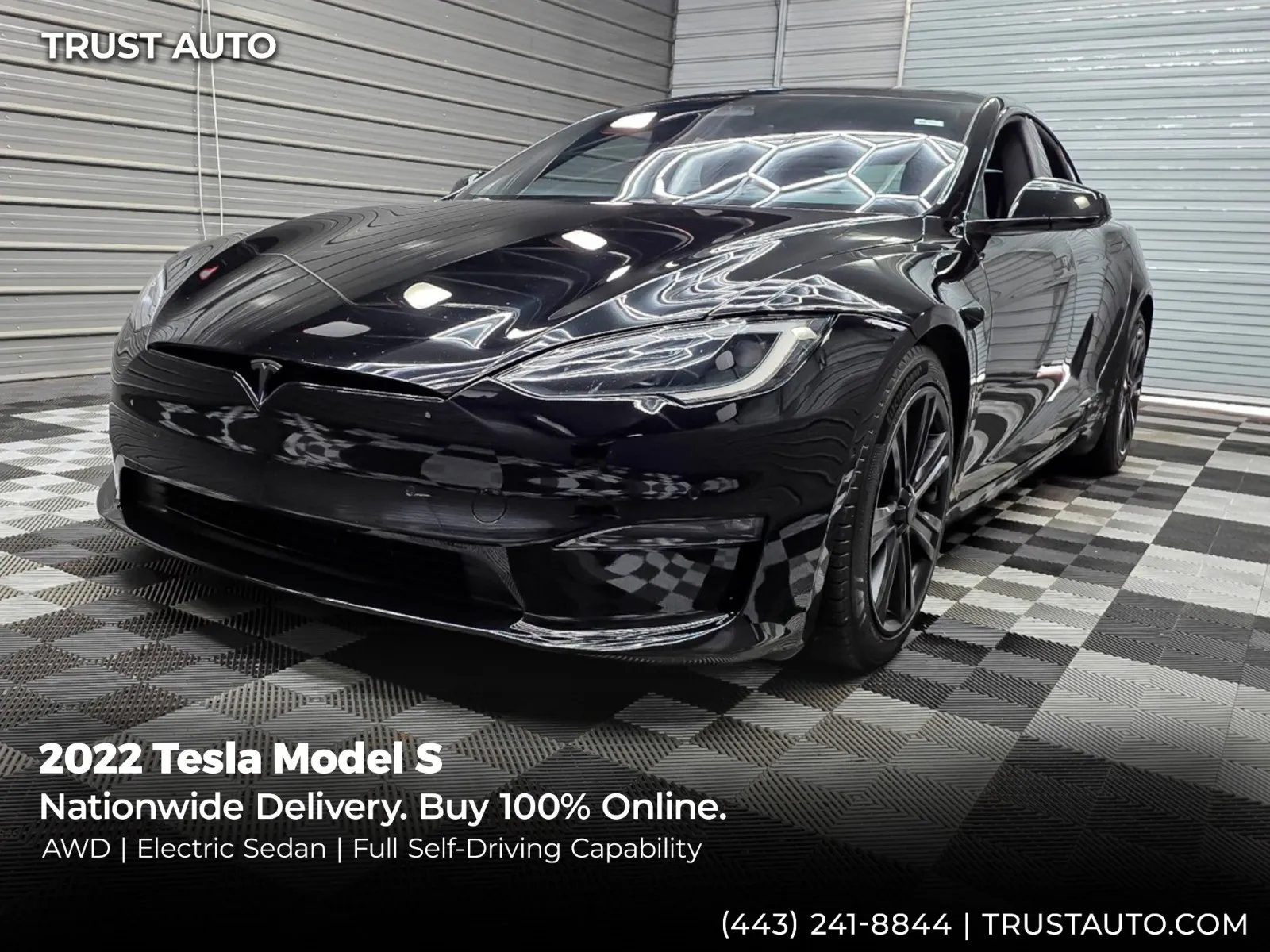 Black 2022 Tesla Model S AWD Electric Luxury Sedan for sale in Sykesville, MD