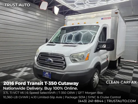 White 2016 Ford Transit T-350 Cutaway 138''WB 12FT Box Commercial/Utility/Service/KUV/Van for sale in Sykesville, MD