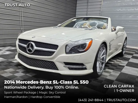 White 2014 Mercedes-Benz SL-Class SL 550 Roadster Hardtop Convertible w/Sport Wheel Pkg for sale in Sykesville, MD