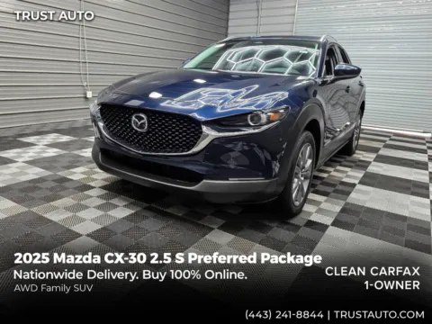 Blue 2025 Mazda CX-30 2.5 S Preferred Package AWD SUV for sale in Sykesville, MD