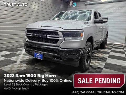 Silver 2022 Ram 1500 Big Horn 4WD Quad Cab 5.7L Hemi Pickup Truck w/Level 2/Black Cou for sale in Sykesville, MD